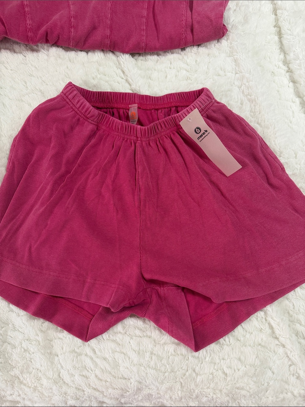 NWT Mono B Raspberry Ribbed Tank & Shorts Set | Size S - Picture 5 of 5